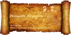 Hunyadi Klaudia névjegykártya
